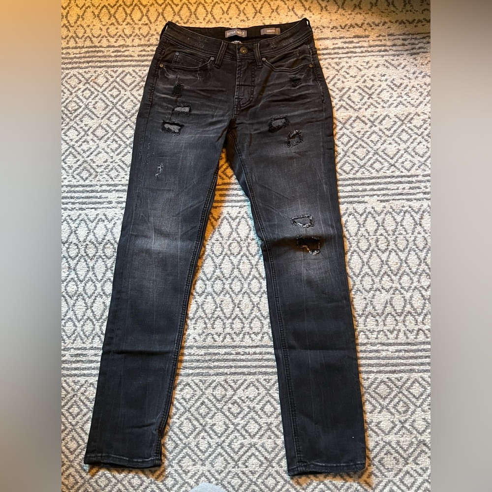 Departmentwest distressed/ripped black jeans size 29x30